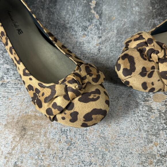 American Eagle Classic Ballet Flats sz 11W Cheetah Animal Print - Picture 15 of 15